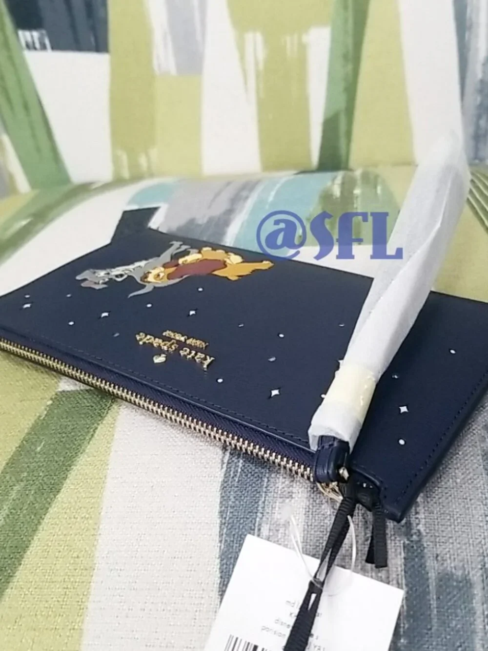 Kate Spade x Disney Lady And The Tramp Dogs Large Slim Card Holder L Zip Wristle